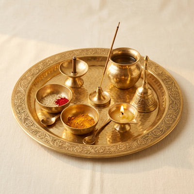 Brass Puja Thali Set