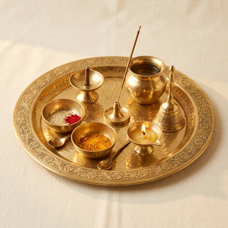 Brass Puja Thali Set
