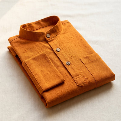 Pure Khadi Cotton Kurta – Saffron